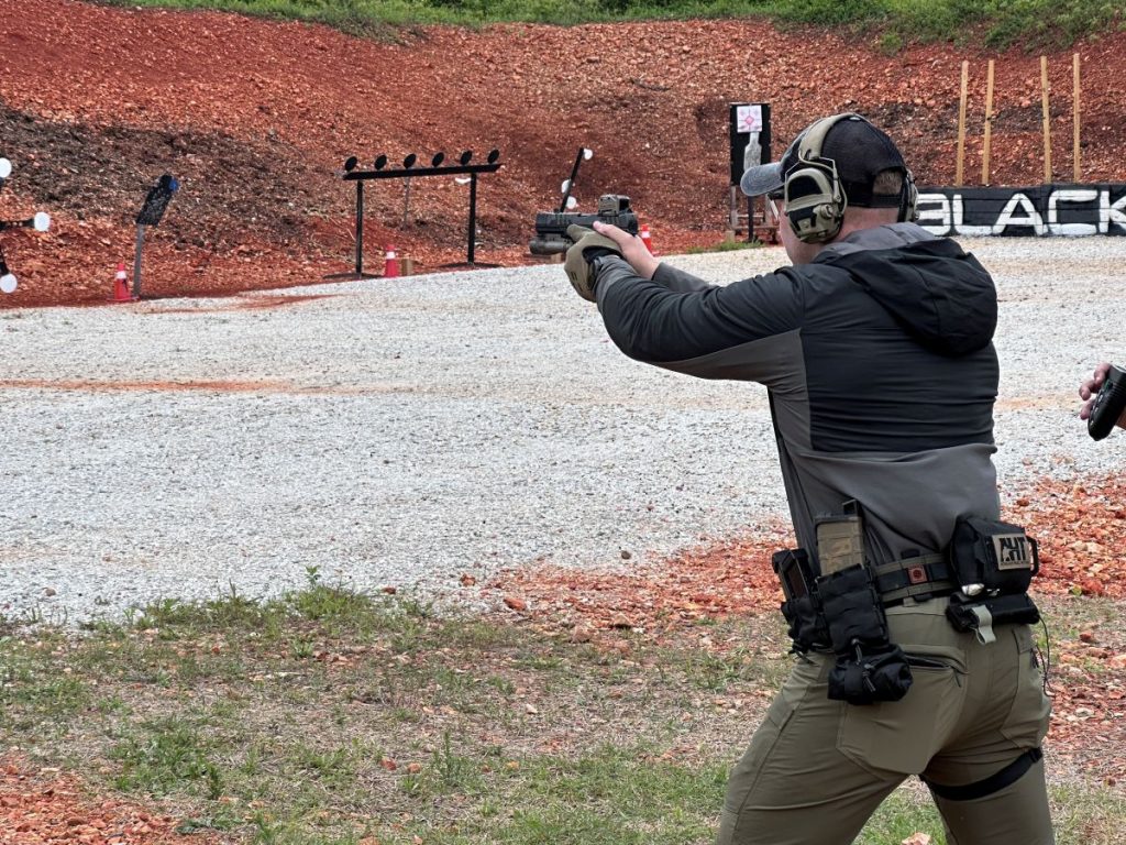 Shooting on the range.